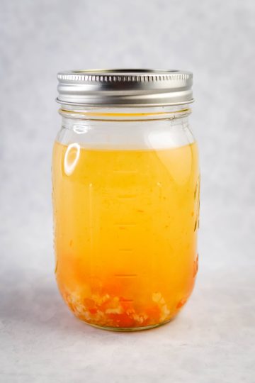 chili pepper water in a mason jar