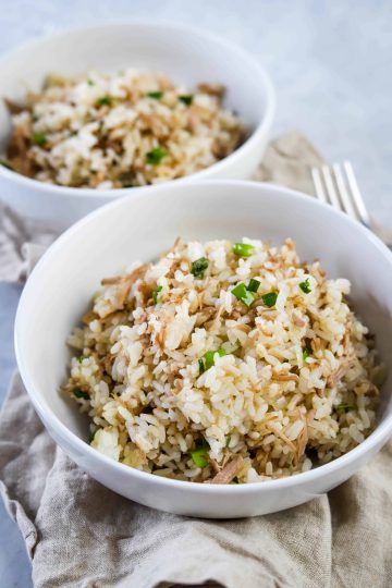 close up of adobo fried rice